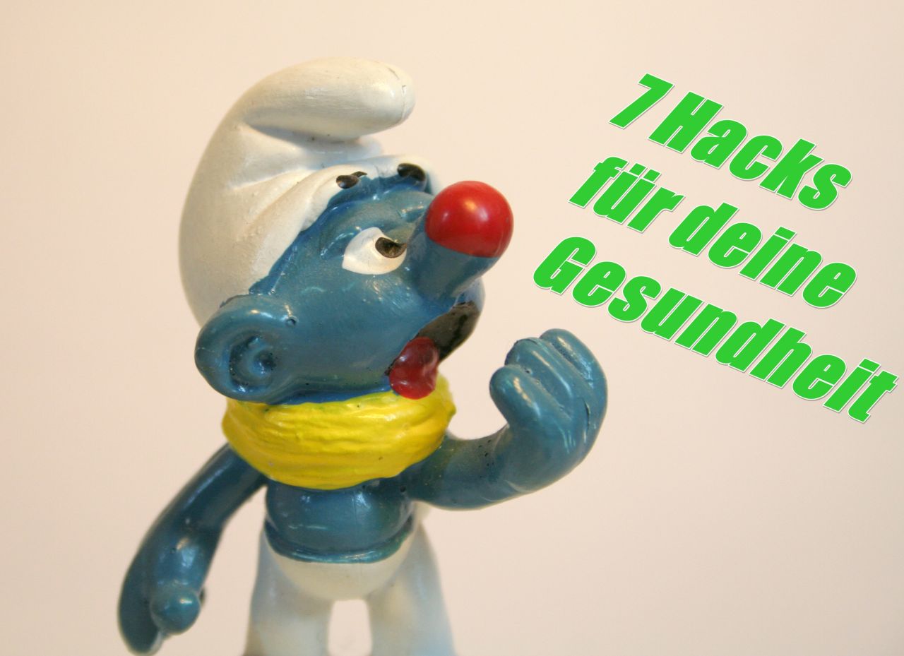 Hier sehen Sie ein Bild eines erkälteten Schlumpf